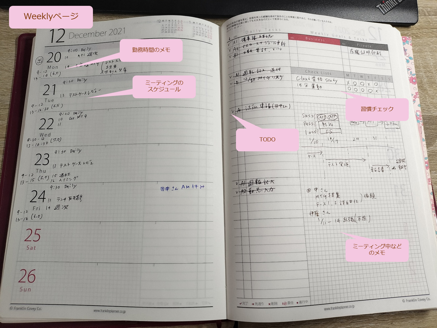 【ワーママの手帳使い方】フランクリン・プランナー